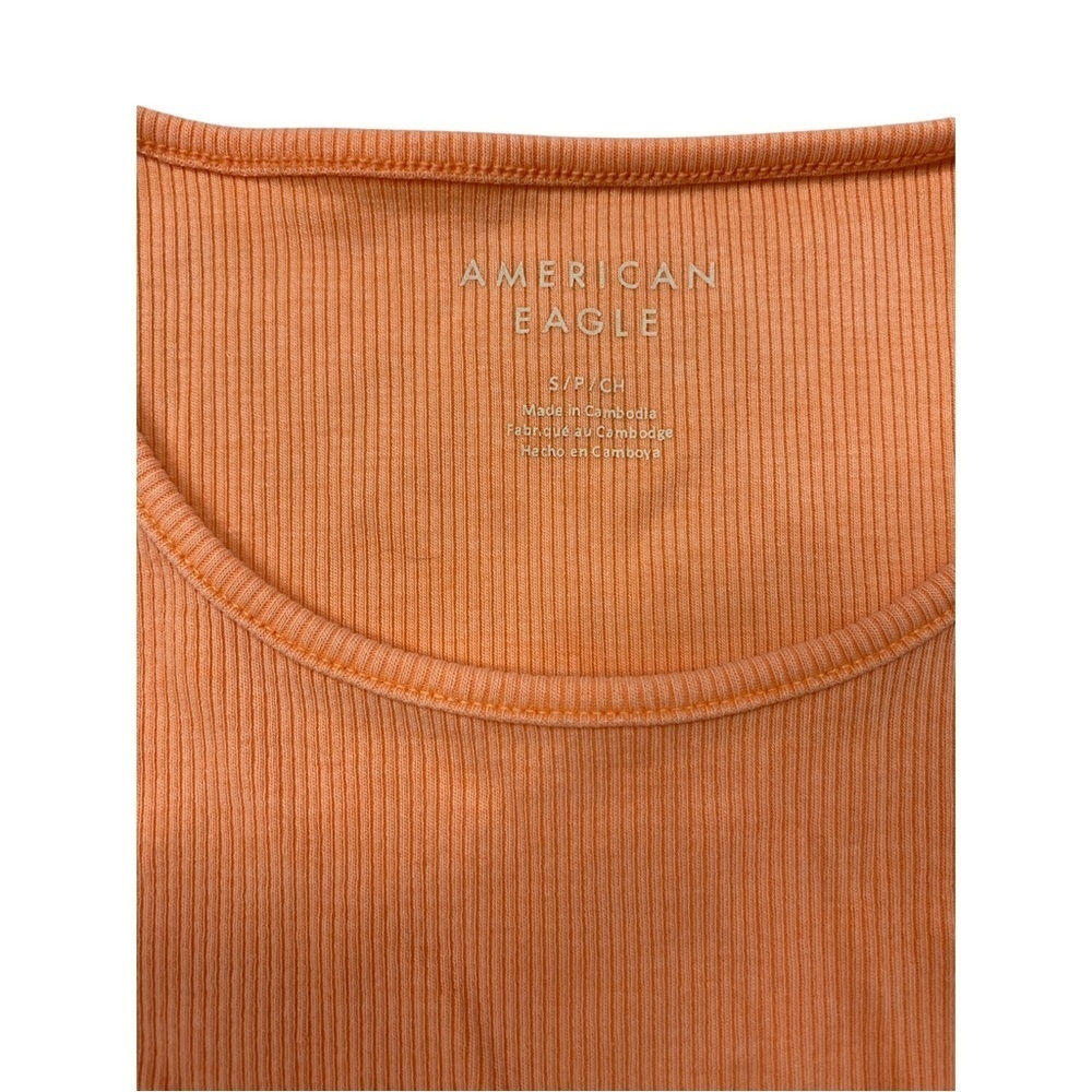 American Eagle Outfitters Orange Fitted Sleeveless Tank Top - Picture 4 of 4